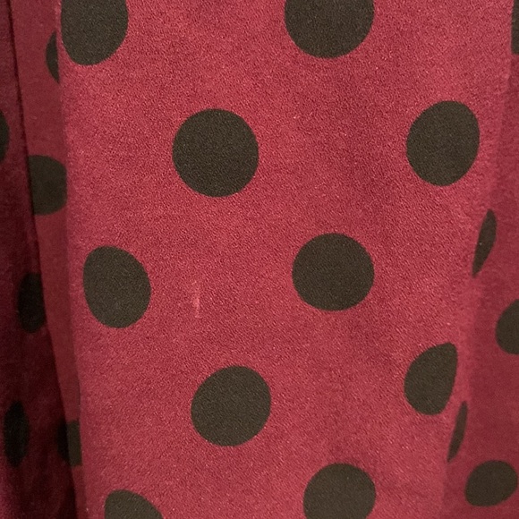 Maroon polka dot mini skirt size 10 - Picture 3 of 4